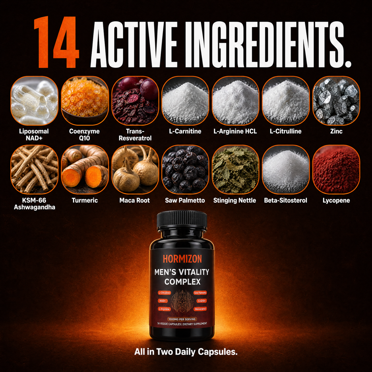 Hormizon® Men's Vitality Complex — Cellular Energy Support for Performance, Firmness & Drive